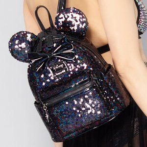 Loungefly Disney Celestial Dreams Black Holographic Sequin Minnie Mini Backpack Loungefly | Bags | Loungefly Disney Celestial Dreams Black  main image 4
